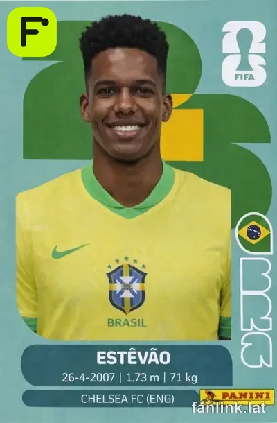 Estévão #BRA20 — Lámina Panini FIFA World Cup 2026