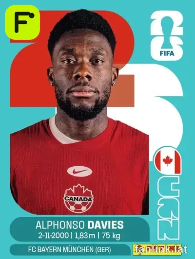 Alphonso Davies #CAN3 — Lámina Panini FIFA World Cup 2026