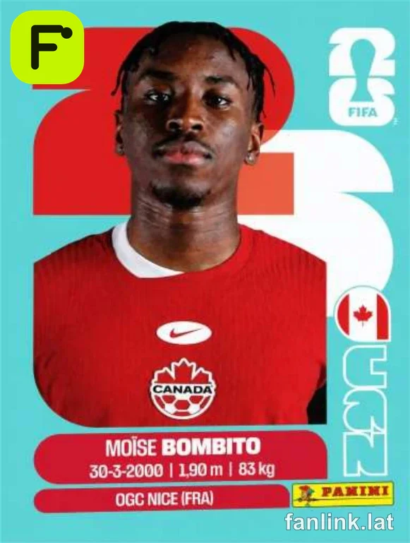 Moïse Bombito #CAN8 — Lámina Panini FIFA World Cup 2026