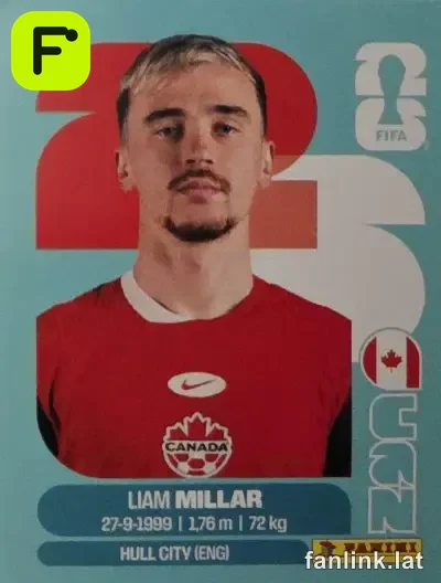 Liam Millar #CAN18 — Lámina Panini FIFA World Cup 2026