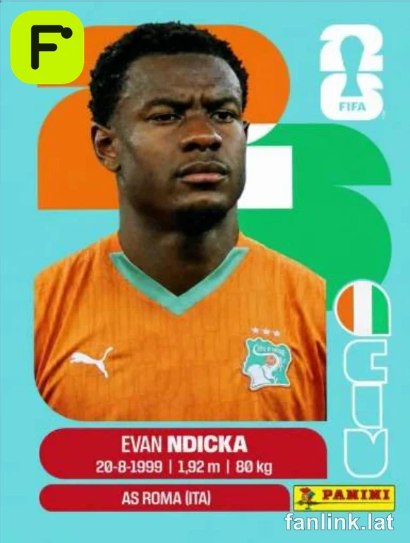 Evan Ndicka #CIV6 — Lámina Panini FIFA World Cup 2026
