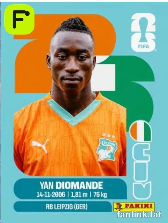 Yan Diomande #CIV18 — Lámina Panini FIFA World Cup 2026
