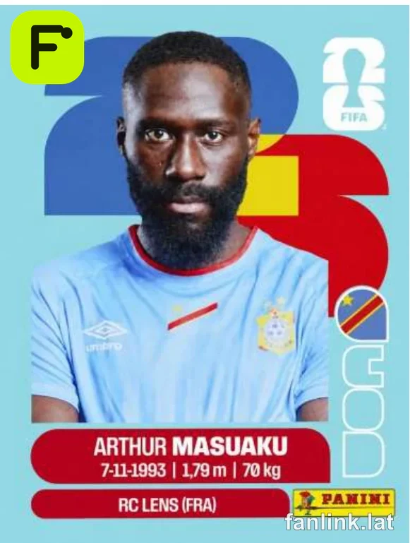 Arthur Masuaku #COD5 — Lámina Panini FIFA World Cup 2026