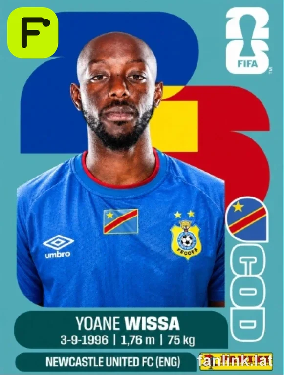 Yoane Wissa #COD16 — Lámina Panini FIFA World Cup 2026