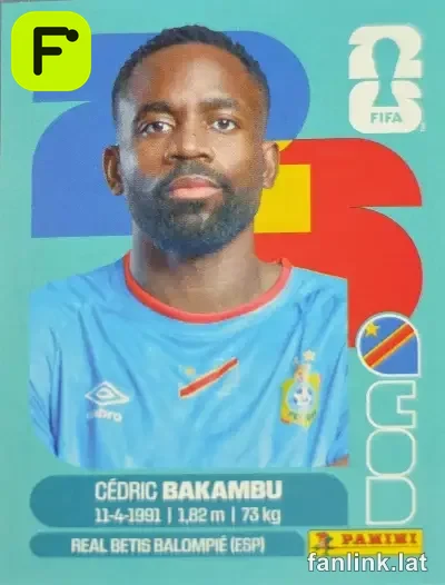 Cédric Bakambu #COD19 — Lámina Panini FIFA World Cup 2026