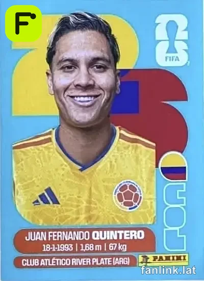 Juan Fernando Quintero #COL15 — Lámina Panini FIFA World Cup 2026