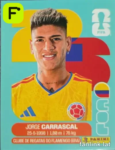 Jorge Carrascal #COL16 — Lámina Panini FIFA World Cup 2026