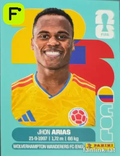 Jhon Arias #COL17 — Lámina Panini FIFA World Cup 2026