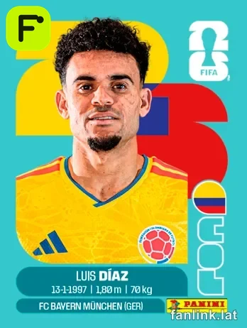 Luis Díaz #COL20 — Lámina Panini FIFA World Cup 2026