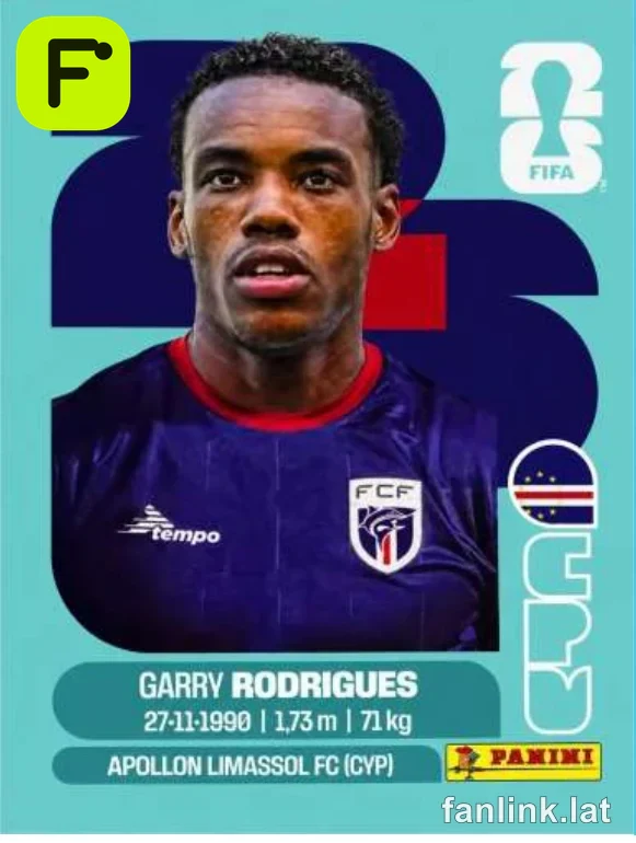 Garry Rodrigues #CPV15 — Lámina Panini FIFA World Cup 2026