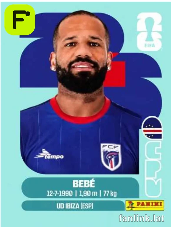 Bebe #CPV20 — Lámina Panini FIFA World Cup 2026