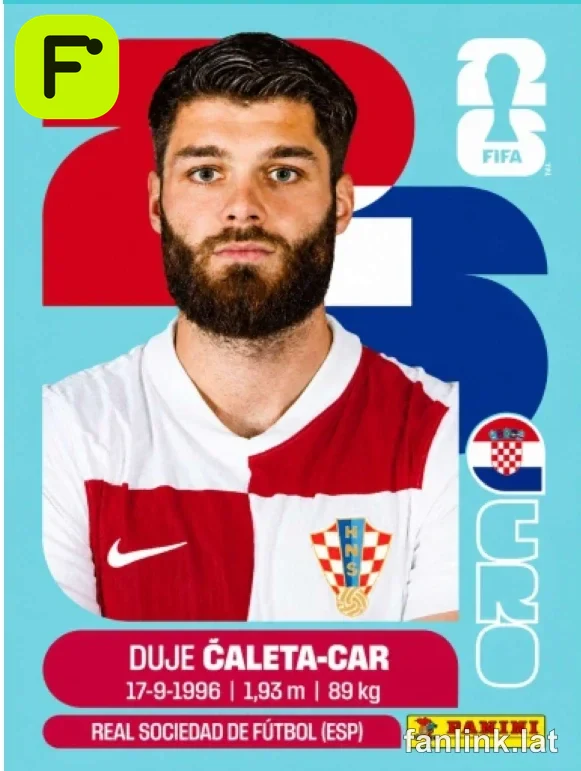 Duje Caleta-Car #CRO3 — Lámina Panini FIFA World Cup 2026