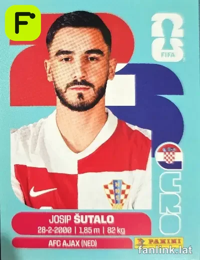 Josip Sutalo #CRO7 — Lámina Panini FIFA World Cup 2026