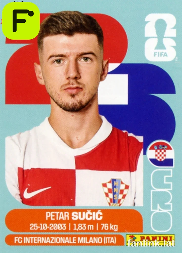 Petar Sucic #CRO15 — Lámina Panini FIFA World Cup 2026