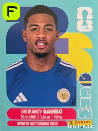 Shurandy Sambo #CUW8 — Lámina Panini FIFA World Cup 2026