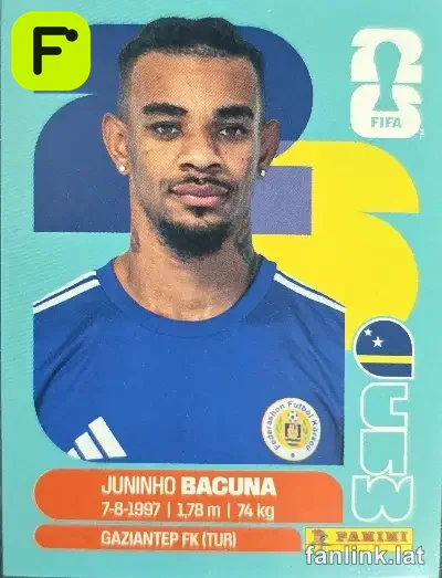 Juninho Bacuna #CUW11 — Lámina Panini FIFA World Cup 2026