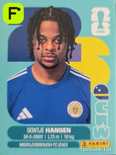 Sontje Hansen #CUW20 — Lámina Panini FIFA World Cup 2026
