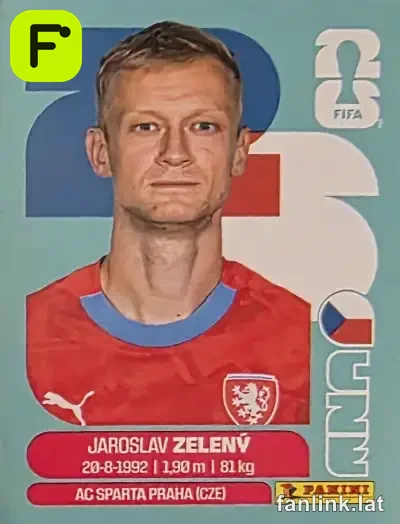 Jaroslav Zeleny #CZE6 — Lámina Panini FIFA World Cup 2026