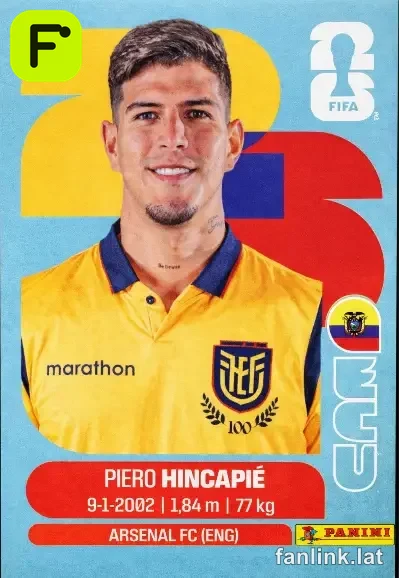 Piero Hincapié #ECU4 — Lámina Panini FIFA World Cup 2026
