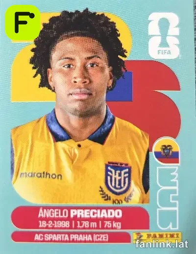 Ángelo Preciado #ECU7 — Lámina Panini FIFA World Cup 2026