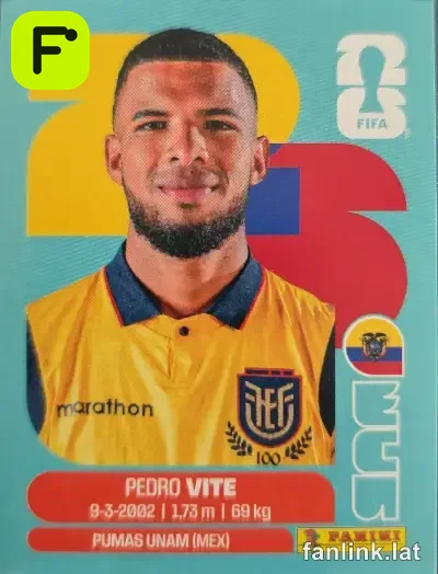 Pedro Vite #ECU12 — Lámina Panini FIFA World Cup 2026