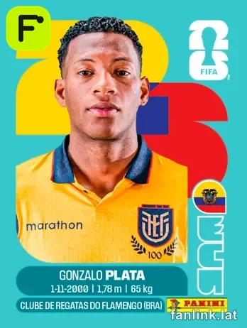 Gonzalo Plata #ECU16 — Lámina Panini FIFA World Cup 2026