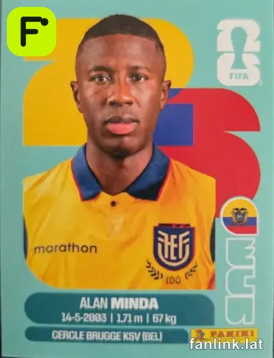 Alan Minda #ECU18 — Lámina Panini FIFA World Cup 2026