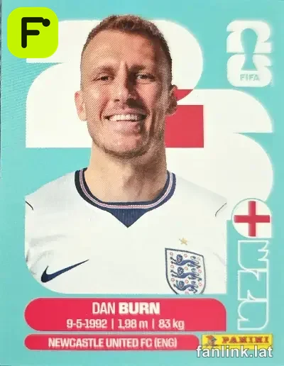 Dan Burn #ENG8 — Lámina Panini FIFA World Cup 2026