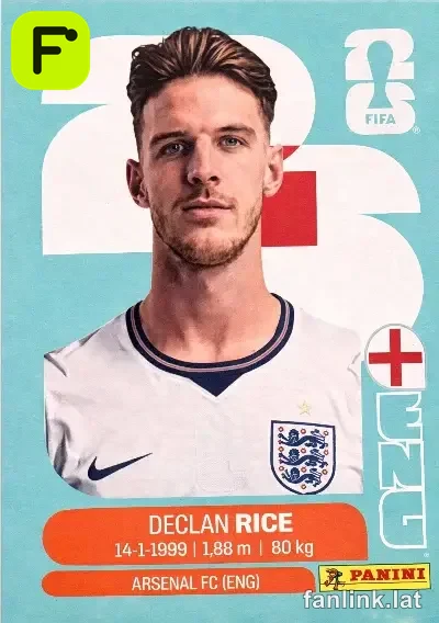 Declan Rice #ENG10 — Lámina Panini FIFA World Cup 2026