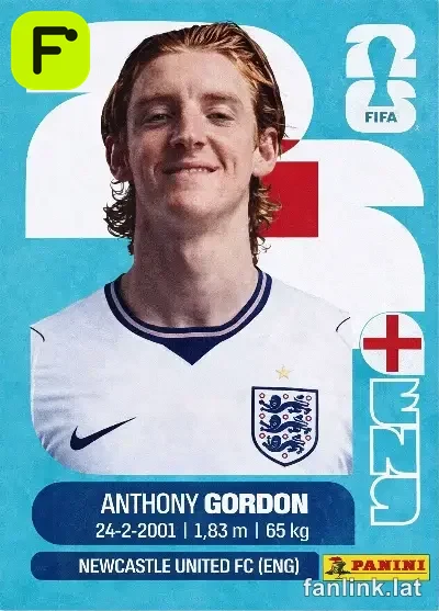 Anthony Gordon #ENG15 — Lámina Panini FIFA World Cup 2026