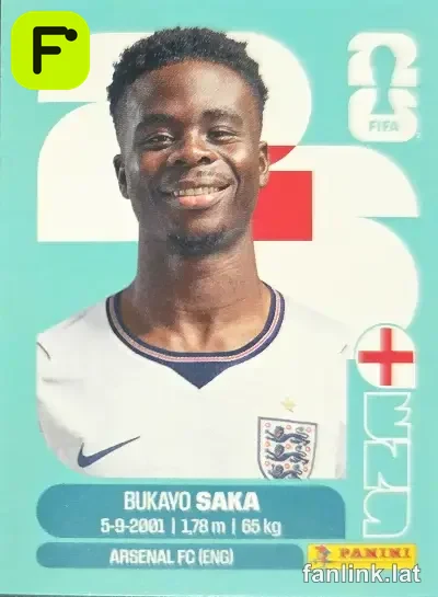 Bukayo Saka #ENG17 — Lámina Panini FIFA World Cup 2026