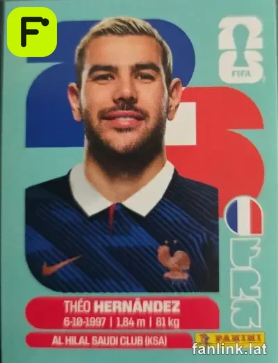 Theo Hernandez #FRA3 — Lámina Panini FIFA World Cup 2026