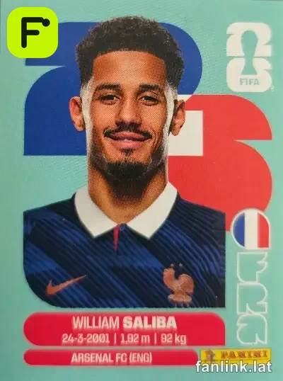 William Saliba #FRA4 — Lámina Panini FIFA World Cup 2026