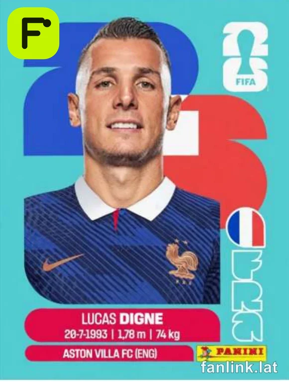 Lucas Digne #FRA8 — Lámina Panini FIFA World Cup 2026