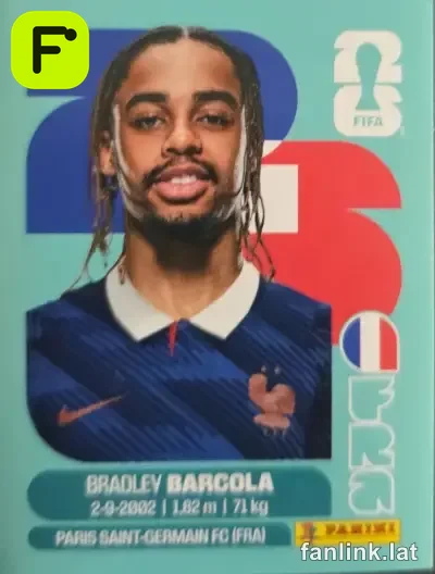 Bradley Barcola #FRA16 — Lámina Panini FIFA World Cup 2026