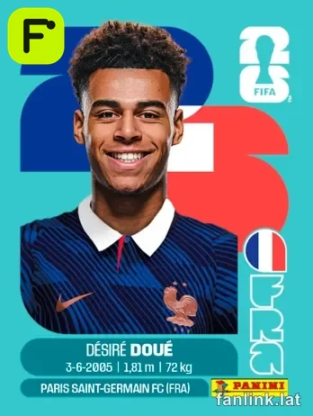 Désiré Doué #FRA17 — Lámina Panini FIFA World Cup 2026