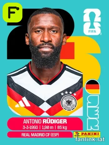 Antonio Rüdiger #GER6 — Lámina Panini FIFA World Cup 2026
