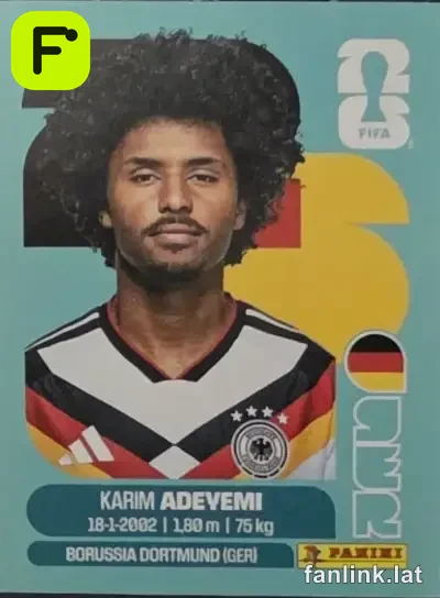 Karim Adeyemi #GER19 — Lámina Panini FIFA World Cup 2026