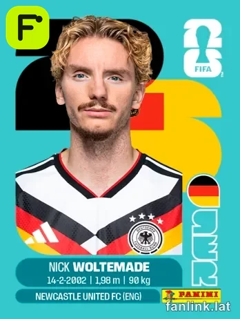 Nick Woltemade #GER20 — Lámina Panini FIFA World Cup 2026