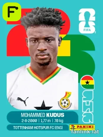 Mohammed Kudus #GHA14 — Lámina Panini FIFA World Cup 2026