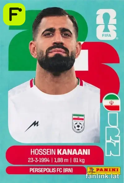Hossein Kanaani #IRN8 — Lámina Panini FIFA World Cup 2026
