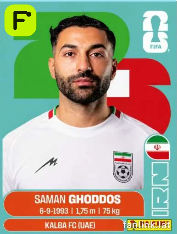 Saman Ghoddos #IRN12 — Lámina Panini FIFA World Cup 2026