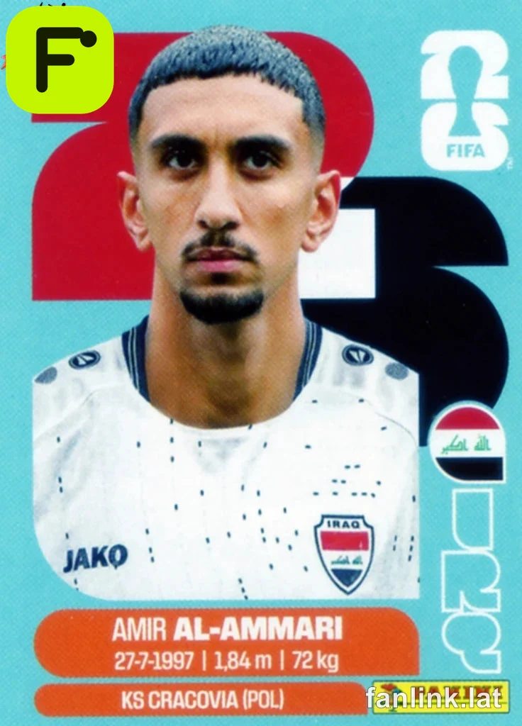 Amir Al-Ammari #IRQ10 — Lámina Panini FIFA World Cup 2026