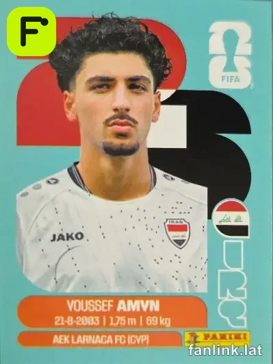 Youssef Amyn #IRQ14 — Lámina Panini FIFA World Cup 2026