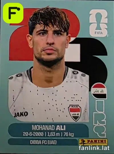 Mohanad Ali #IRQ20 — Lámina Panini FIFA World Cup 2026