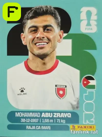Mohammad Abu Hashish #JOR4 — Lámina Panini FIFA World Cup 2026