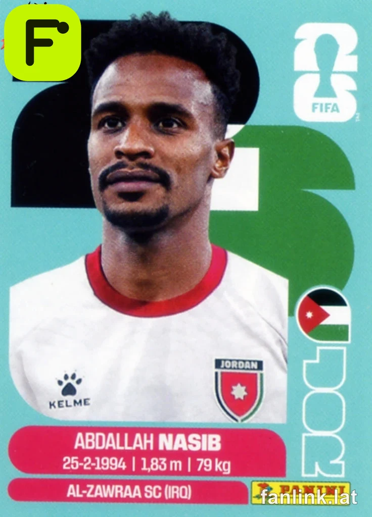 Abdallah Nasib #JOR6 — Lámina Panini FIFA World Cup 2026