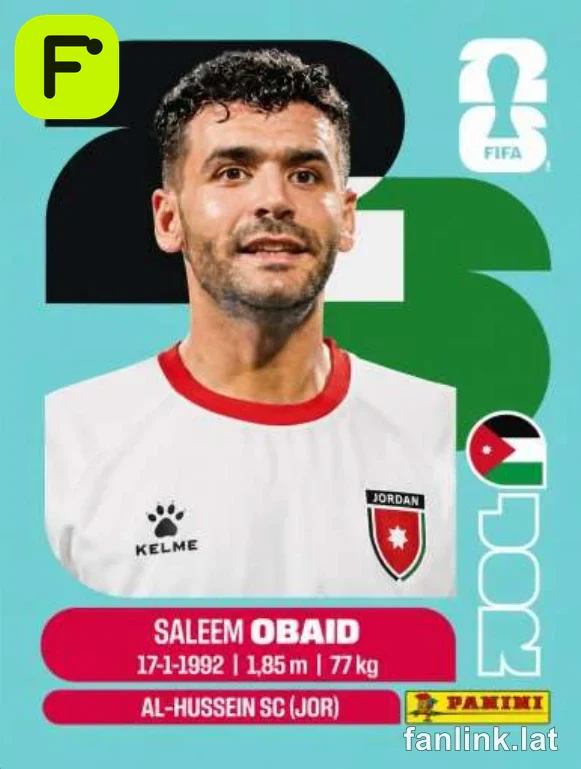 Saleem Obaid #JOR7 — Lámina Panini FIFA World Cup 2026