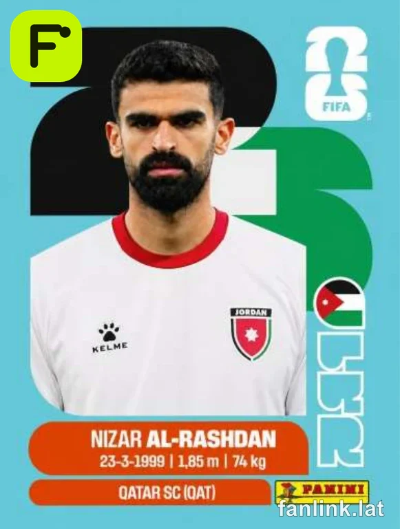 Nizar Al-Rashdan #JOR10 — Lámina Panini FIFA World Cup 2026