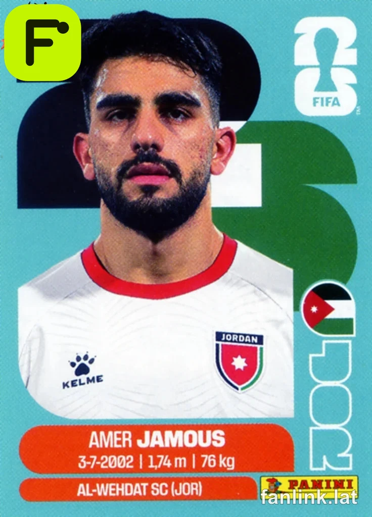 Amer Jamous #JOR14 — Lámina Panini FIFA World Cup 2026